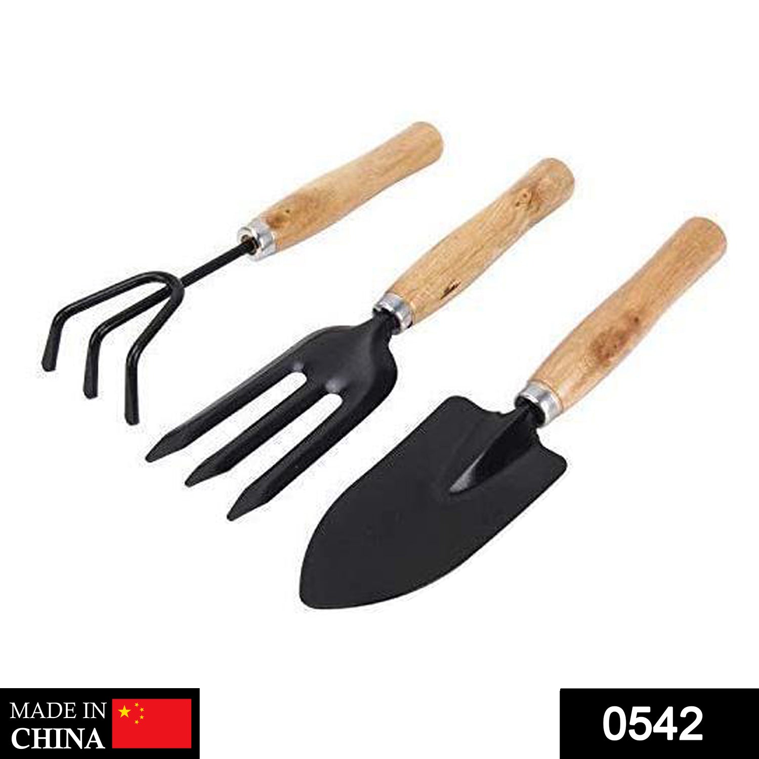 Gardening tools set: trowel, fork, cultivator Gardening tools set: trowel, fork, cultivator